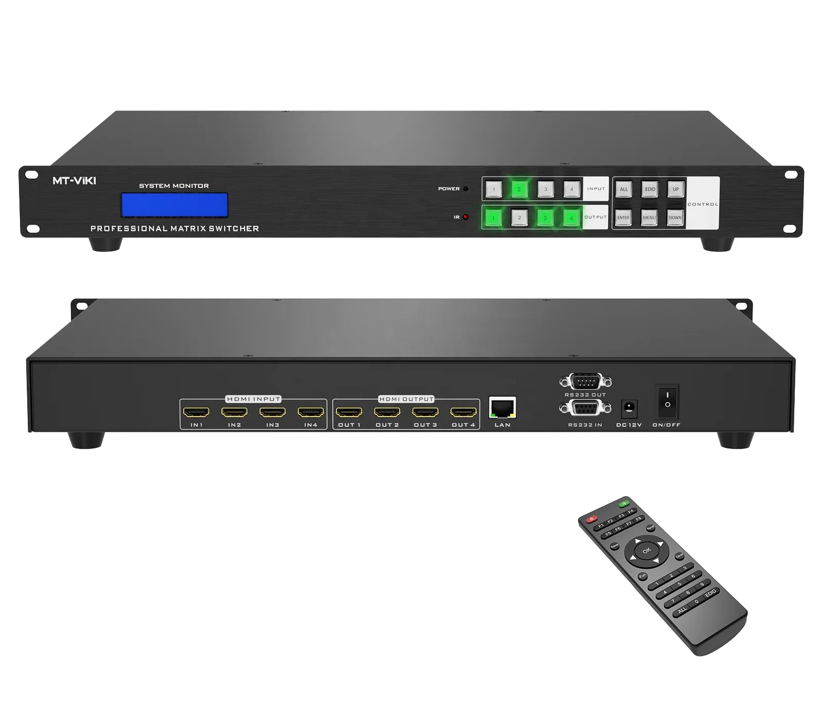 MT-HD4X4 4K 30Hz Video HDMI Matrix Switcher 4X4 4 In 4 Out