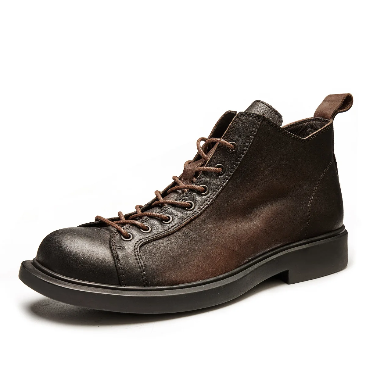 Cowboy Mens Boots Fashion High Quality Genuine LeatheLace-Up Mens Boots Velvet Motorcycle Boots Outdoor Mens Boots