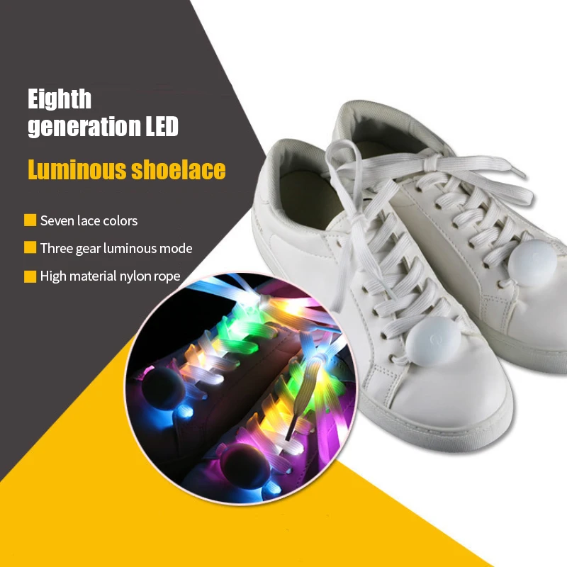 LED Luminous Shoelaces Sport Shoe Laces For Christmas Home Party Decoration Glow Shoe Strings Round Flash Light Shoelaces