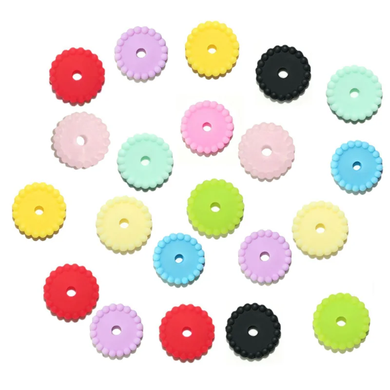 100pcs Gasket Silicone Beads 12mm Round Silicone Bead for Jewelry Necklace Making DIY Pacifier Chain Clips Baby Toys Accessorie