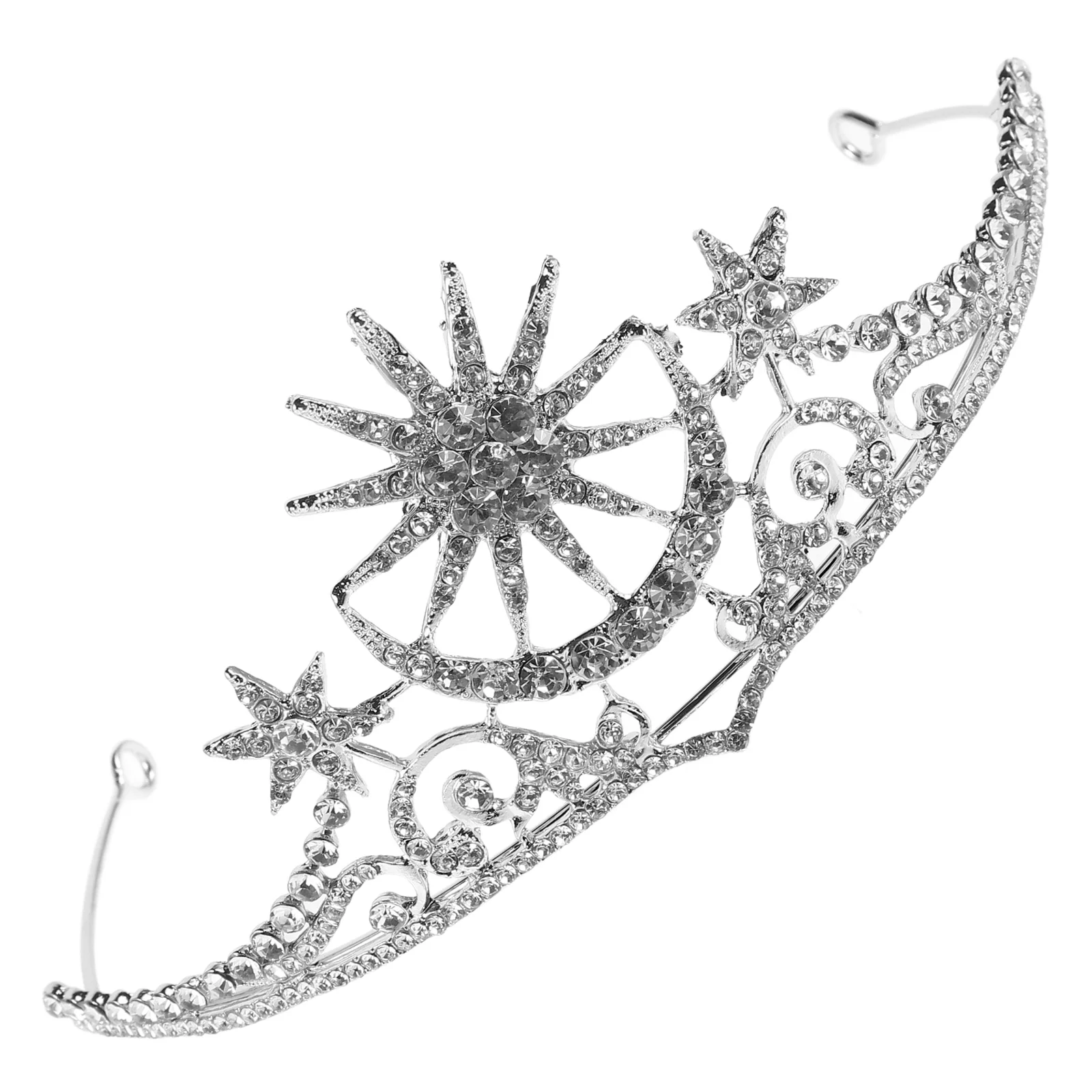 

Tiara with Stars Moon Goddess Crown Hair Jewelry Wedding Women Accessories