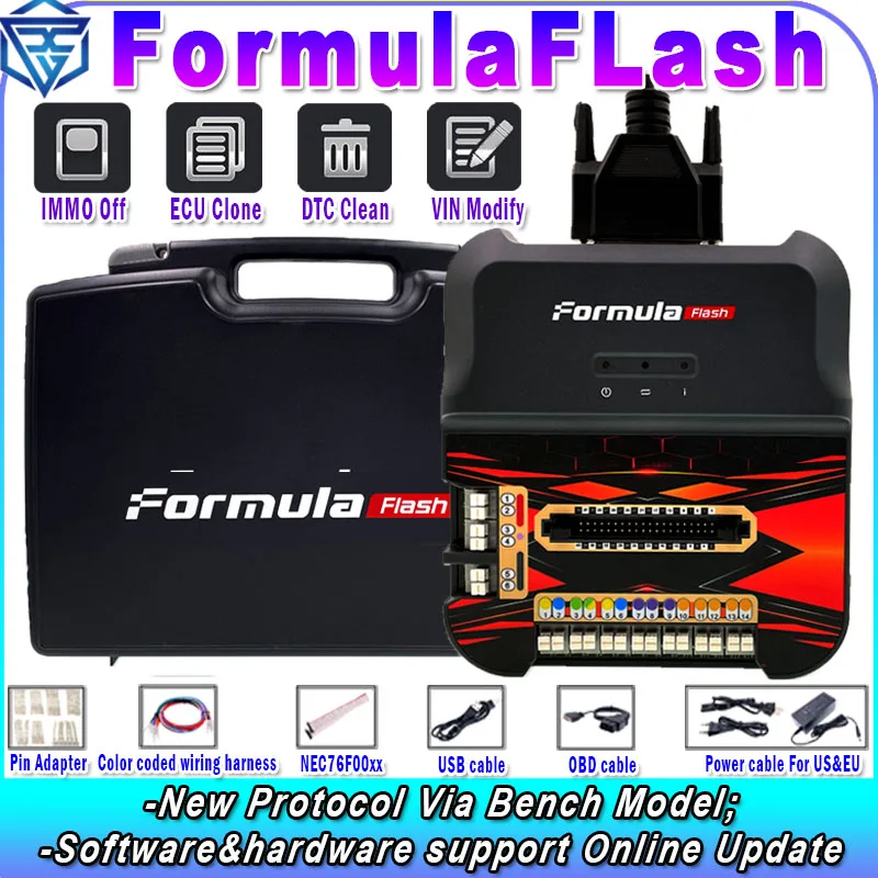 FormulaFLash ECU TCU Tool Formula Flash ECU Clone IMMO OFF DTC Clean VIN modify Read&Write EEPROM / FLASH MD1CS018 MD1CS016 etc