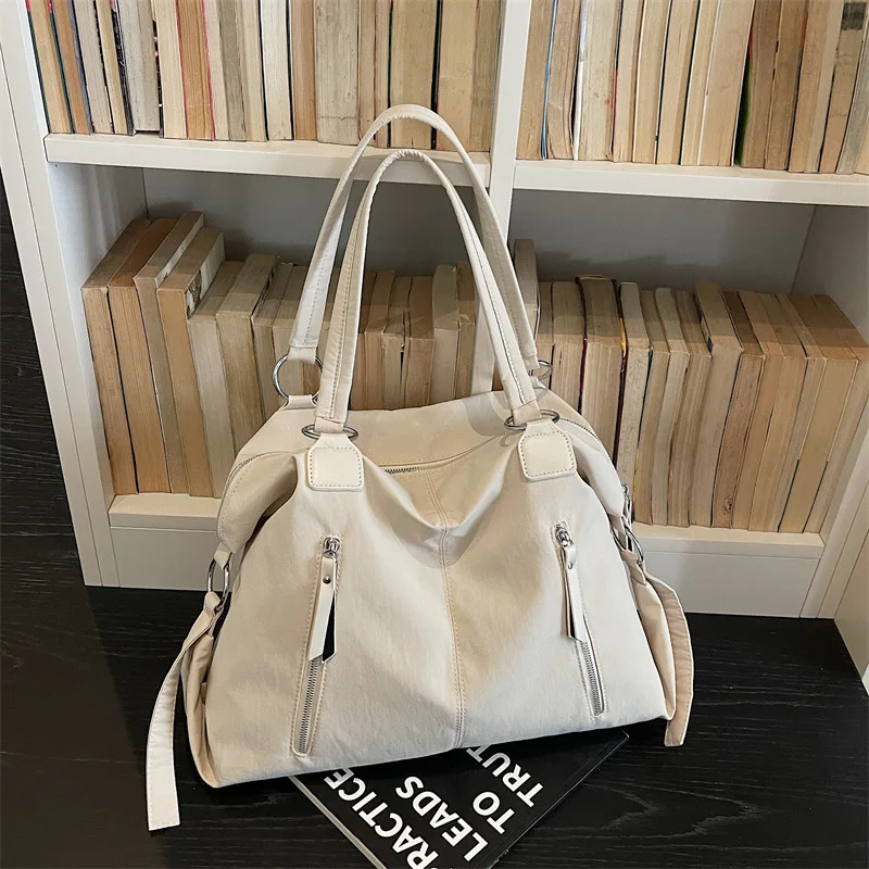 

Новая женская простая сумка-тоут, большая вместительная водонепроницаемая нейлоновая сумка, модная и универсальная сумка для поездок на работу, легкая спортивная сумка для спортзала