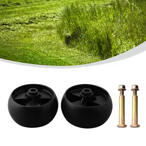 2PCS 5inches Deck Wheels&amp;Axle Bolts Kit For Hustler For Murray For Toro Ride On Mowers Garden Power Tool Spare Replacement Black