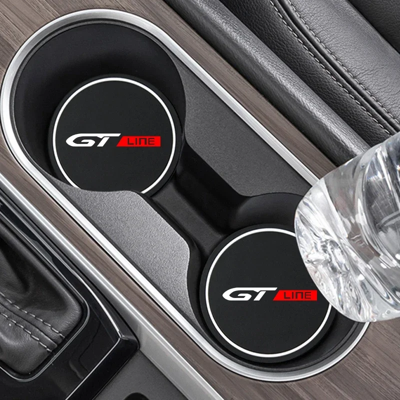 2 Buah Alas Gelas Mobil Anti Selip Alas Minuman Botol Silika Gel Untuk Peugeot GTLINE 307 5008 4008 308 208 106 206