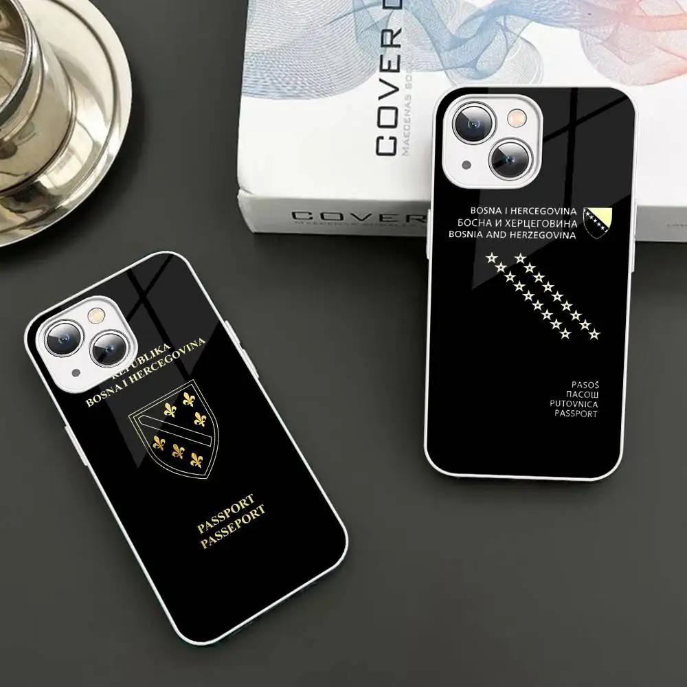 

Bosnia And Herzegovina Passport For IPhone 14 13 12 Mini 11 Pro XS Max X XR 14 Plus Tempered Glass Cover