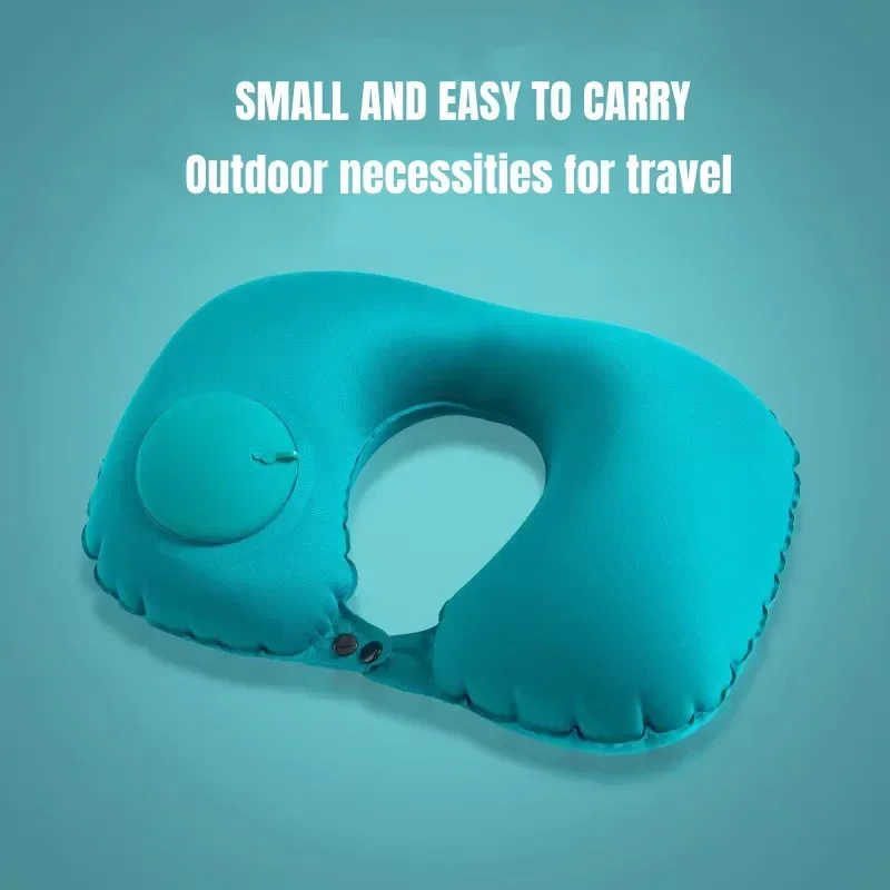 U-Shaped Inflatable Travel Pillow Portable Air Neck Support Cushion Comfortable Sleeping Press to inflate pillow neck pillow