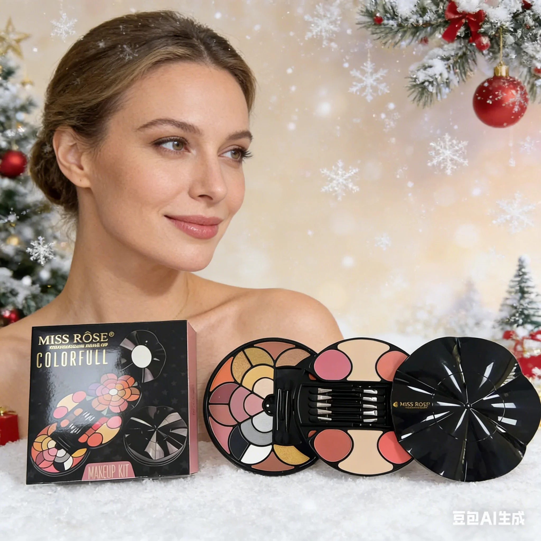 Tavolozza cosmetica all-in-one - 43 ombretti 4 polveri per sopracciglia Blush Rossetto 2 polveri per il viso per kit completo di trucco