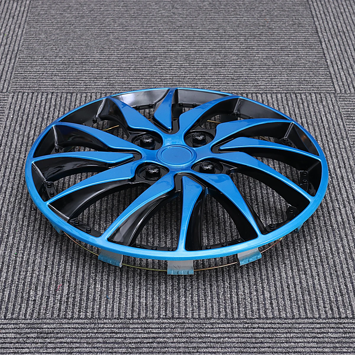 1Pc 14 Inch Car Wheel Cap Case Hubcap for Car Hub Cap Auto Refit Accessory (Blue Black)