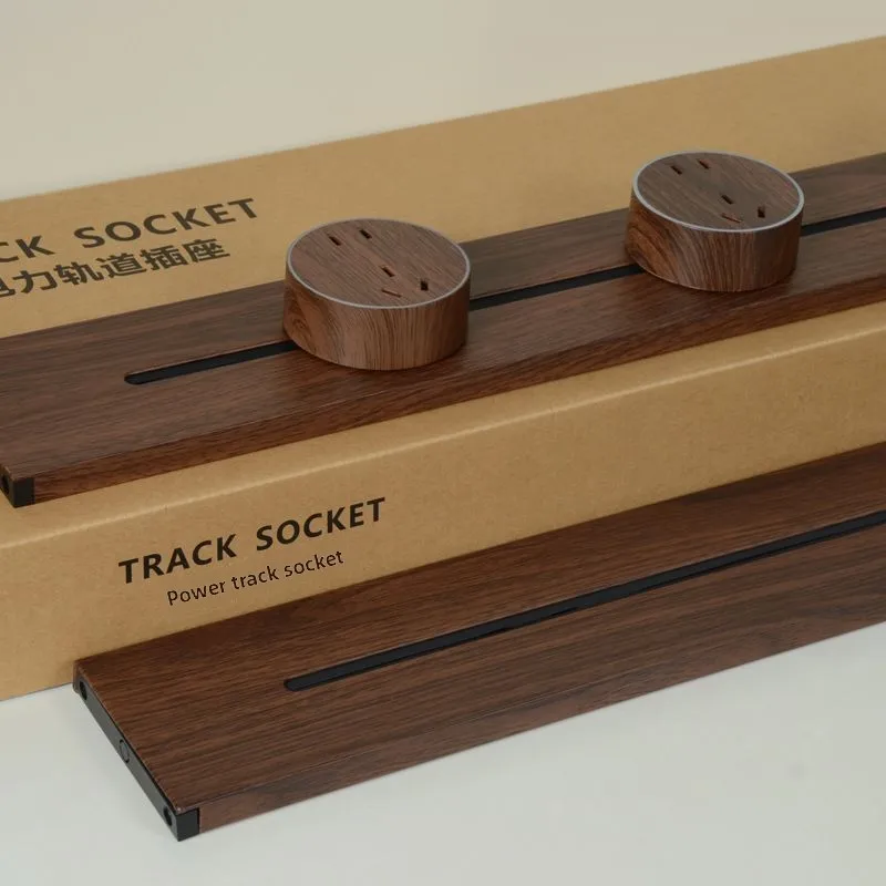Bode Vance retro wood grain rail socket side cabinet removable socket kitchen household power rail power strip