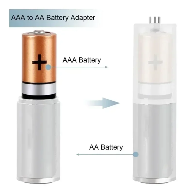 Convertidor de batería AAA a AA No.7 a No.5 Adaptador convertidor de batería Caja de almacenamiento de batería Conmutador Convertidor de soporte de batería