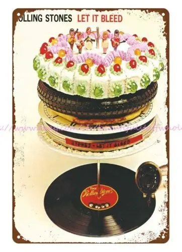 1969 rock n roll Let It Bleed metal tin sign at home decor store