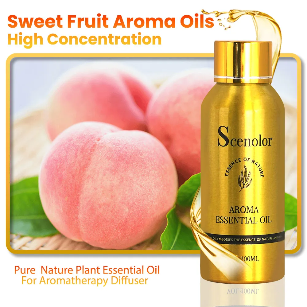 100ML Fruit Series Fragrance Oil Peach Mandarin Lime Fresh Sweet Essential Oils For Aroma Diffuser Oil Candle Soap Perfume DIY