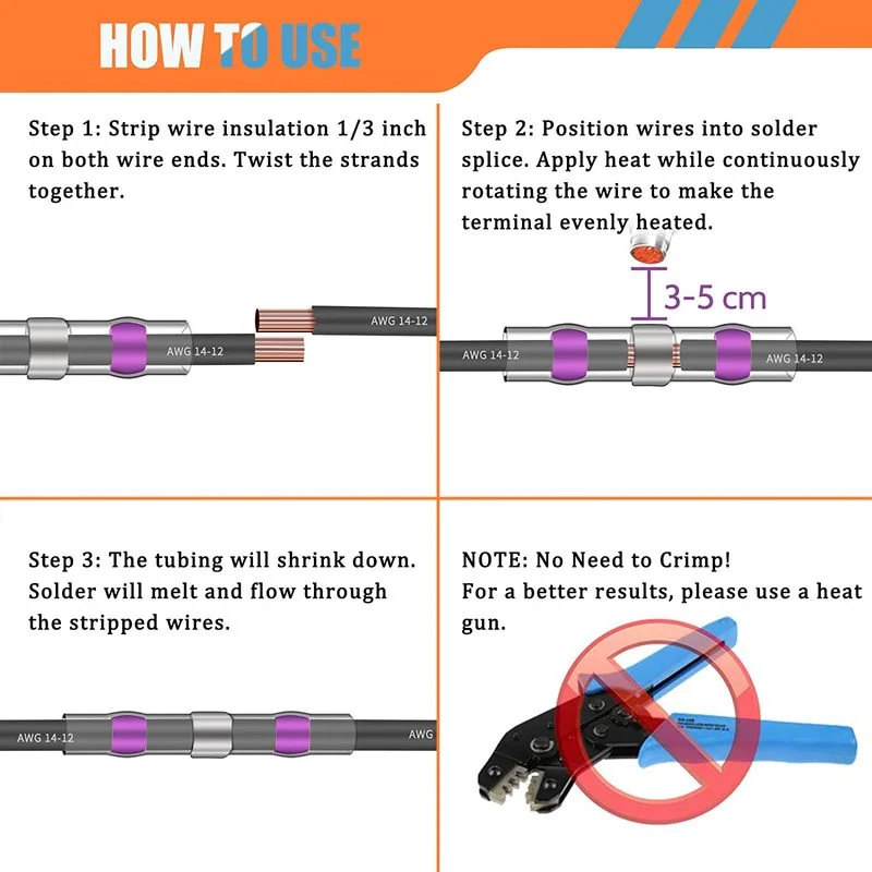 50/150/250 шт., Термоусадочные соединители