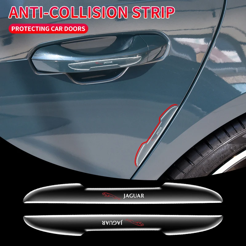 4PCS Transparent Car Door Anti-collision Protector Bumper Strip Sticker For Jaguar-XE XF F-PACE I-PACE E-PACE F-PACE S-TYPE