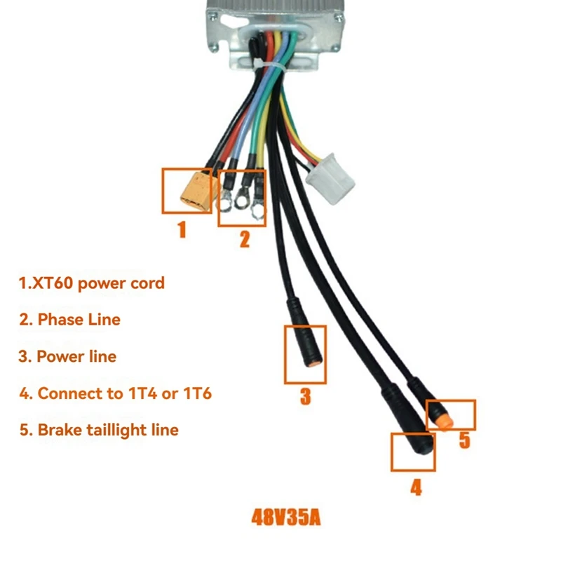 ブラシレスコントローラー48V, 35A, 1000W,電動自転車,三輪車,オートバイ,スクーター用