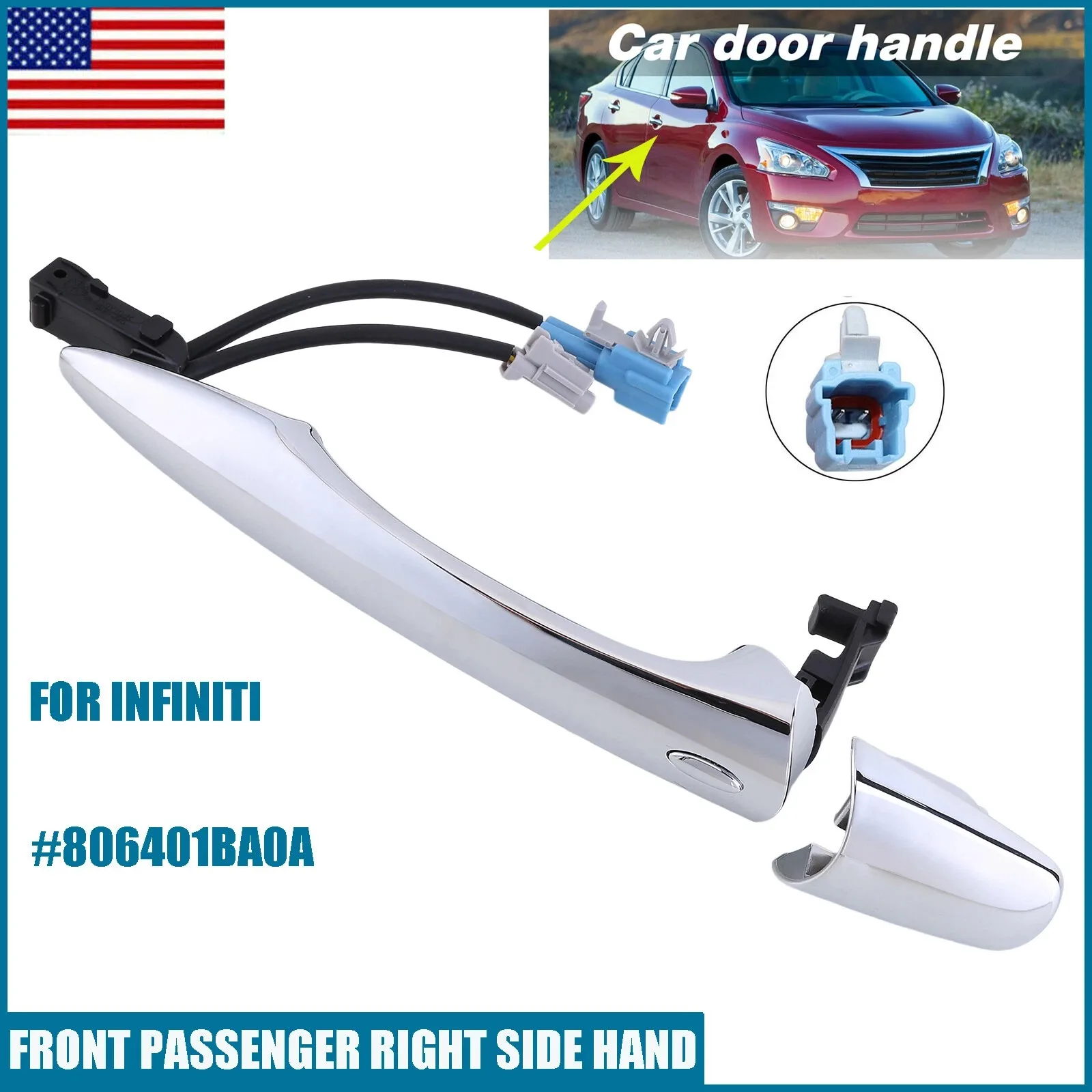 

Car Exterior Door Handle Passenger Right Side Replacement for Nissan 806401BA0A