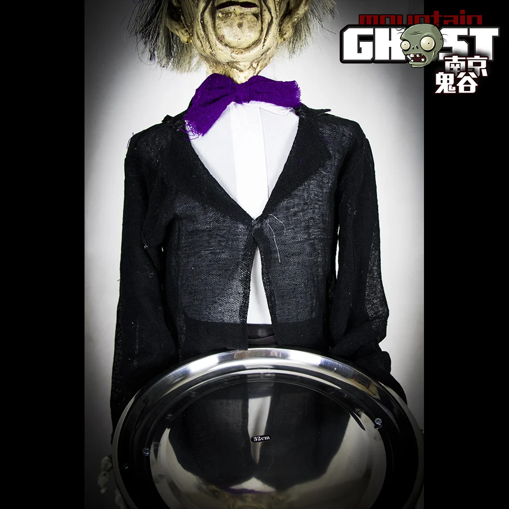Halloween Props Electric Sensor End Plate Old Man Butler Ghost Standing Gege Witch Mall Haunted House Decoration