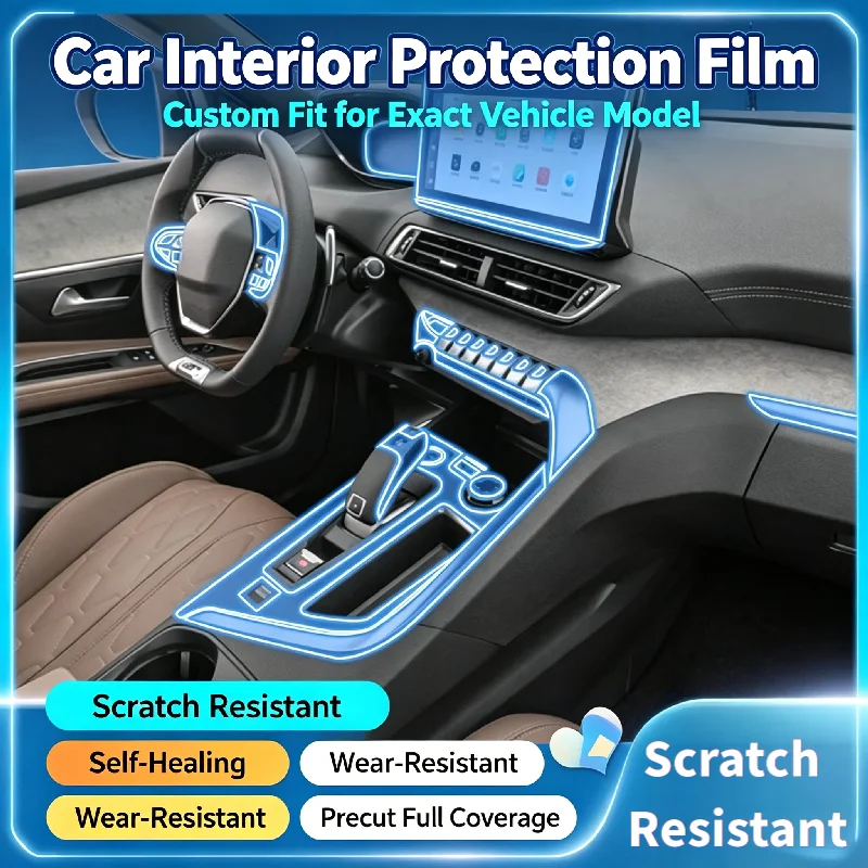 For 22-24 Peugeot 5008/408 screen protector interior protection film center console decorative sticker