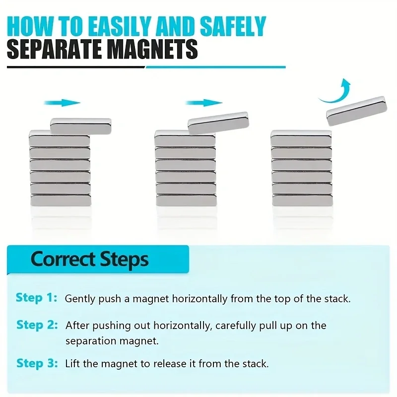 مغناطيس 12 × 5 × 2 (100 قطعة) لتخزين المكاتب والأدوات، مغناطيس التخزين، مغناطيس الخريطة، مغناطيس إغلاق الدرج #5
