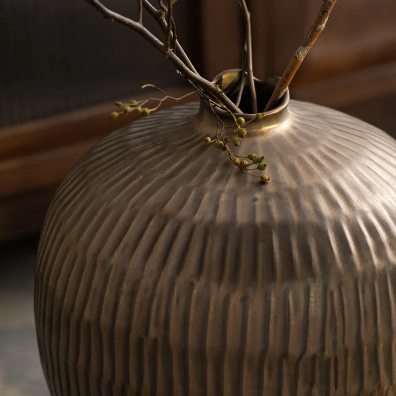 مزهرية سيراميك راقية مصنوعة يدويًا بلون المطر الضبابي، زهرة كونترتوب لمدخل الرياح من وابي سابي #5