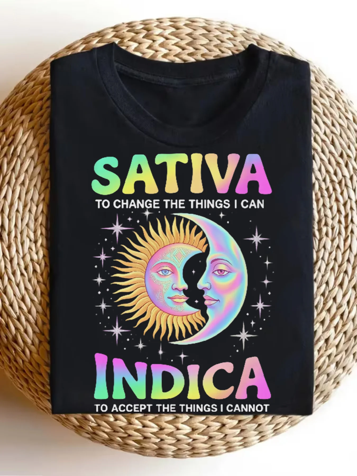 Men's Soft And Comfortable Tie-Dye T-Shirt Featuring Sativa to Inspire Change, with a Graphic Design, Casual Crew Neck, Medium Stretch for Year-Round Comfort, an Ideal Gift for Men, Indica for Fa, PLUS SIZE