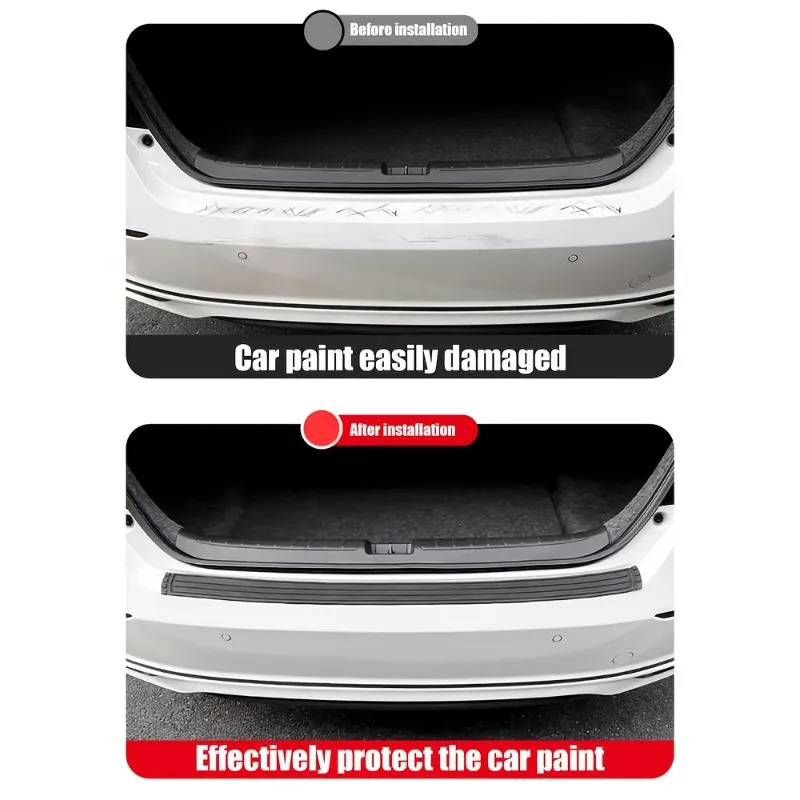 Universal Anti-Scratch Car Trunk Door Sill Plate Protector Rear Bumper Guard Rubber Mouldings Pad Trim Cover Strip for Car