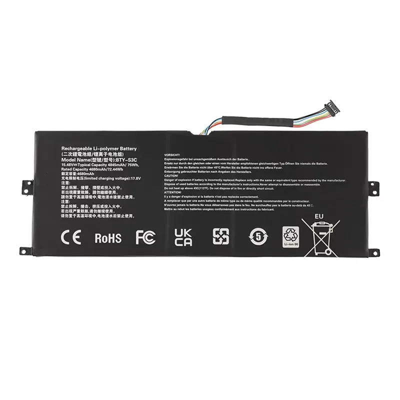 BTY-S3C Battery for PRESTIGE 13 AI EVO A1MG-070PL 14 B10RBSW Laptop High Quality Replacement Battery 15.48V 75Wh 4845mAh