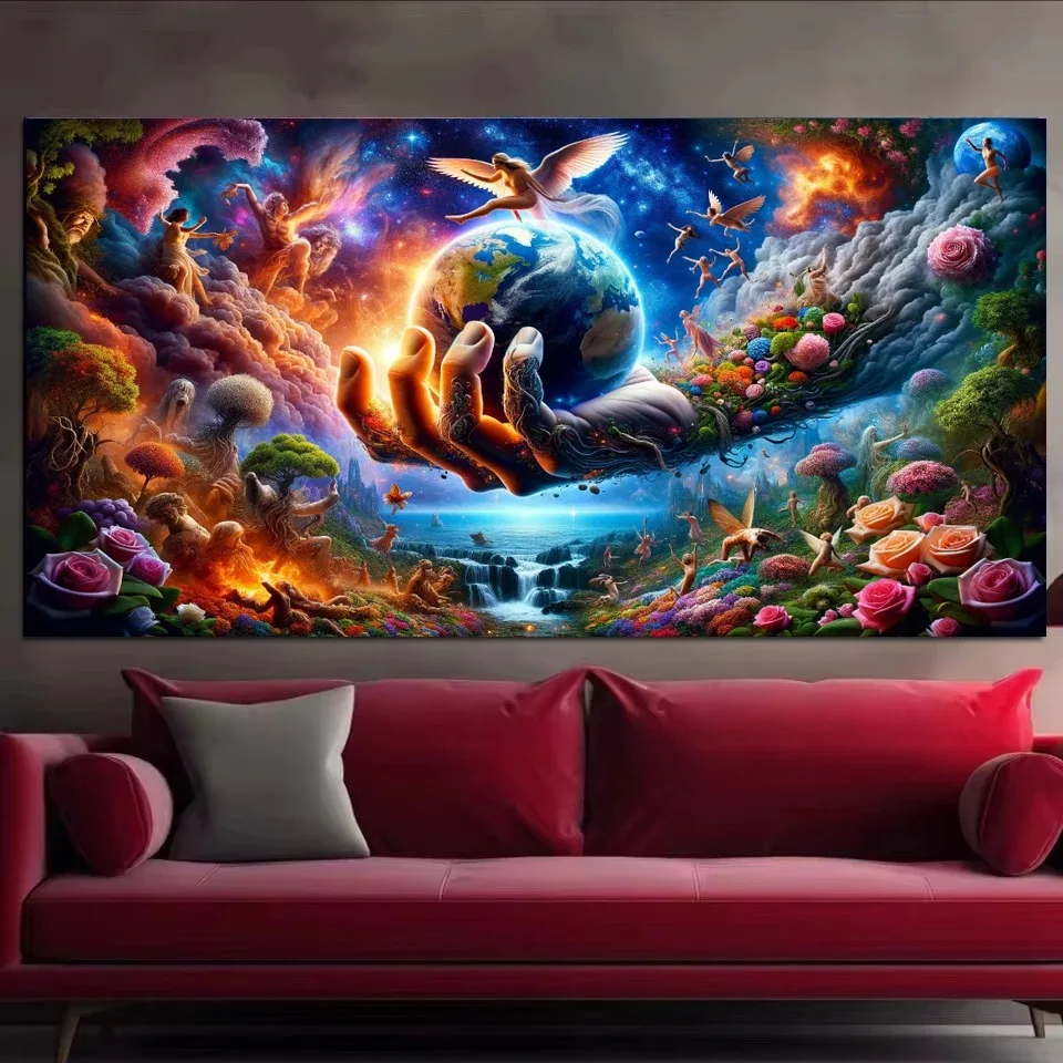 500/1000/1200/2000 Pieces Jigsaw Puzzle Hand Comes Forth Holding Earth Jigsaw Puzzle Educational Toy for Games Gift