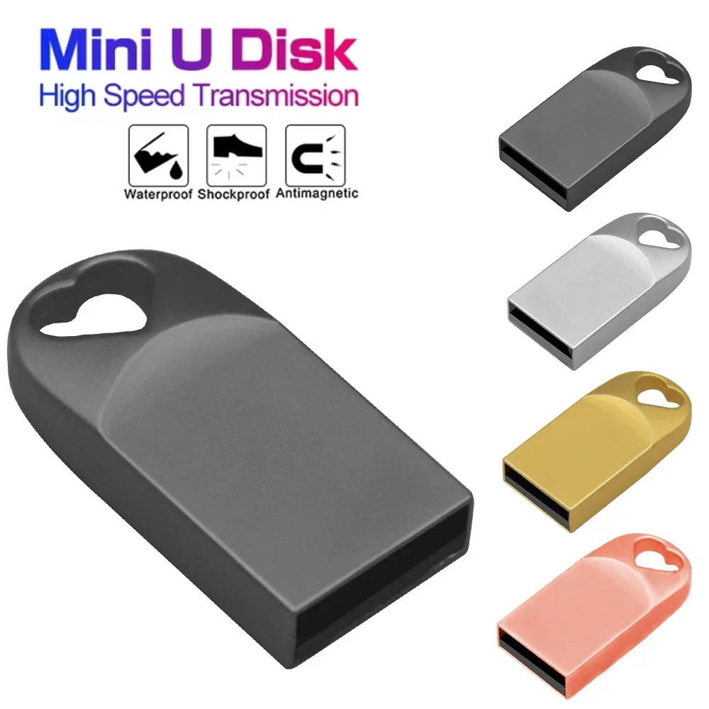 Mini USB 2.0 Flash Drive 4G 8G Metal Pendrive 16GB Memory Stick Storage Devices Gold Silver Pendrive 32GB creative U Disk 64GB