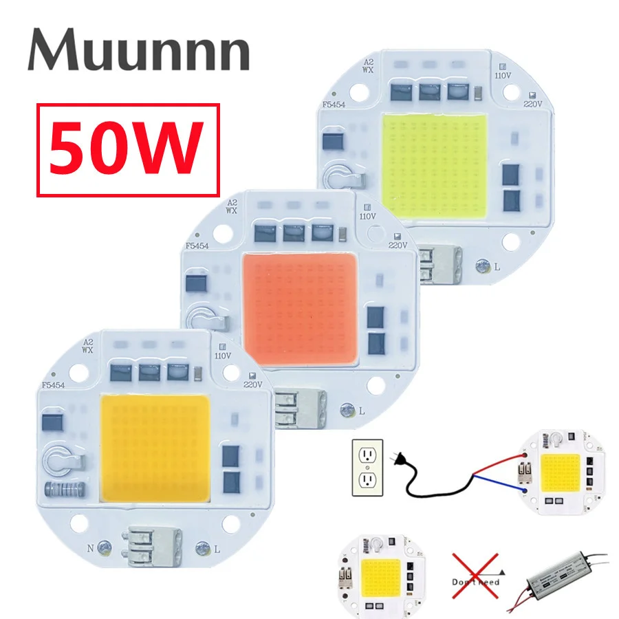 

AC220V LED COB CHIP No welding 20W 30W 50W 110V Full Spectrum Plant growth cold white warm white light emitting diode LED matrix