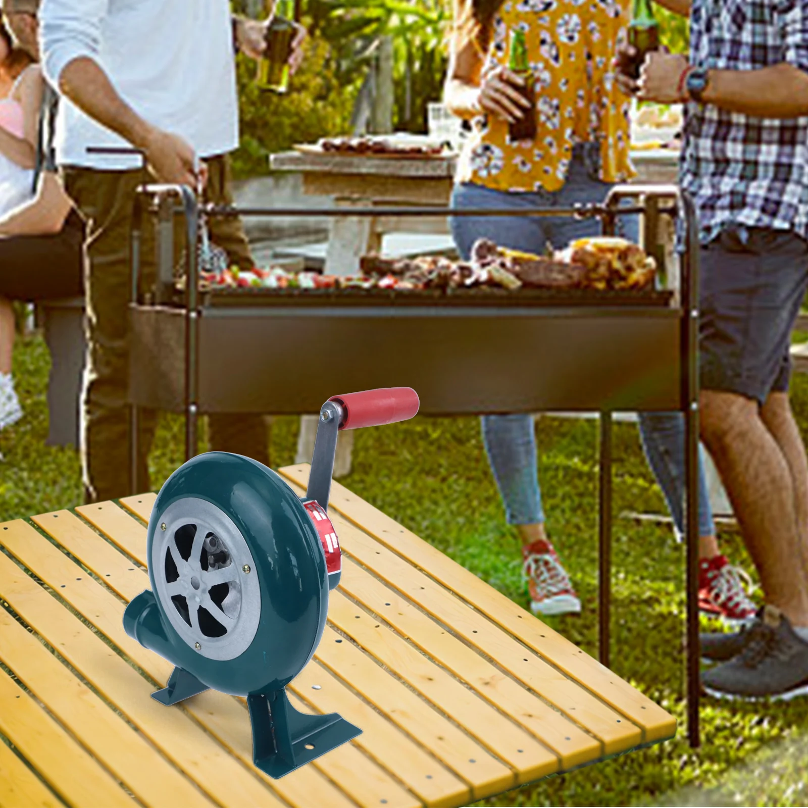 

Barbecue Setup Hand Cranked Blower Manual Household Blower For Barbecue Grill Heater Portable Tool Stable Airflow