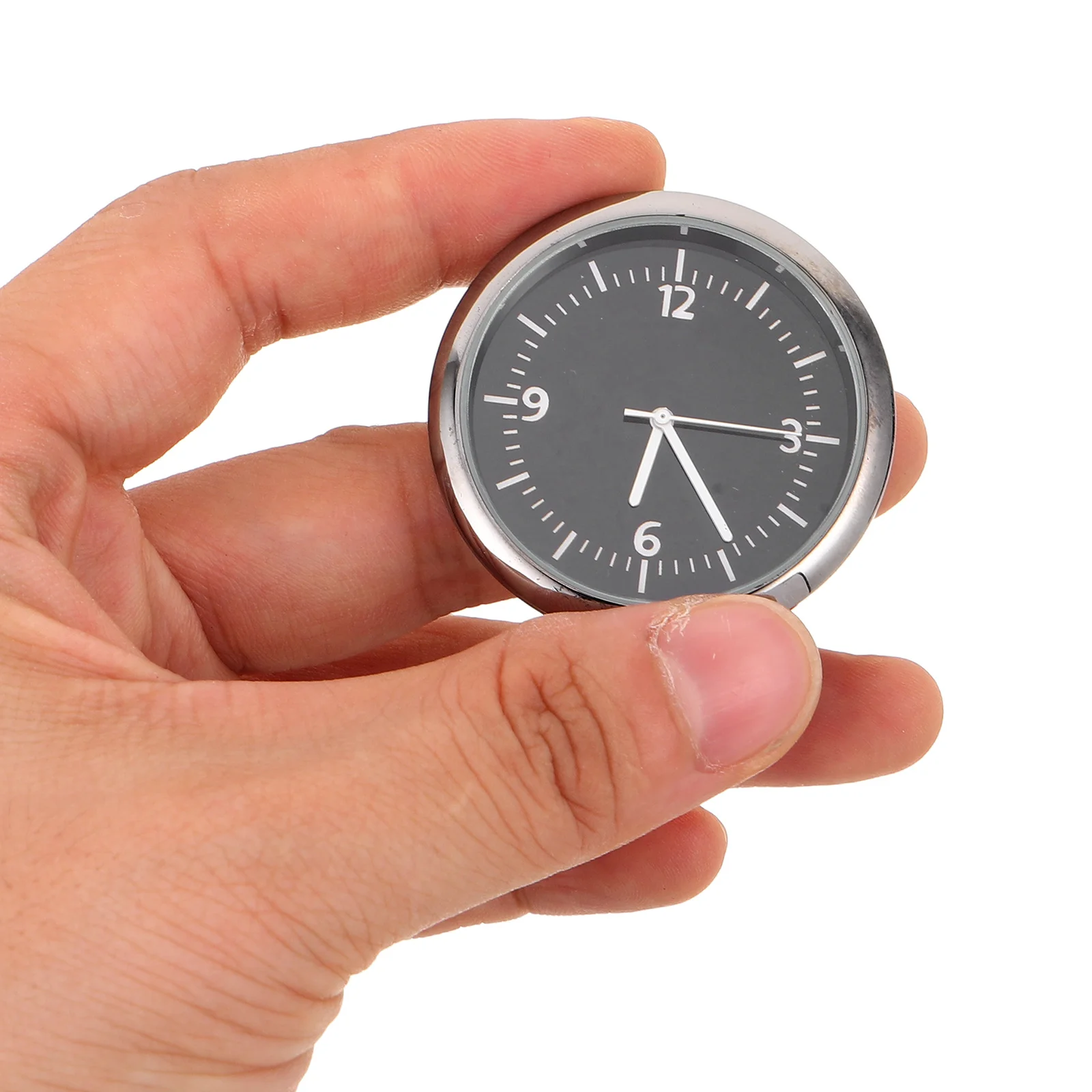 

Car Dashboard Digital Clock 4Cm Stick-On Quartz Timepiece For Auto Motorcycle Handlebar Black Automotive Clock