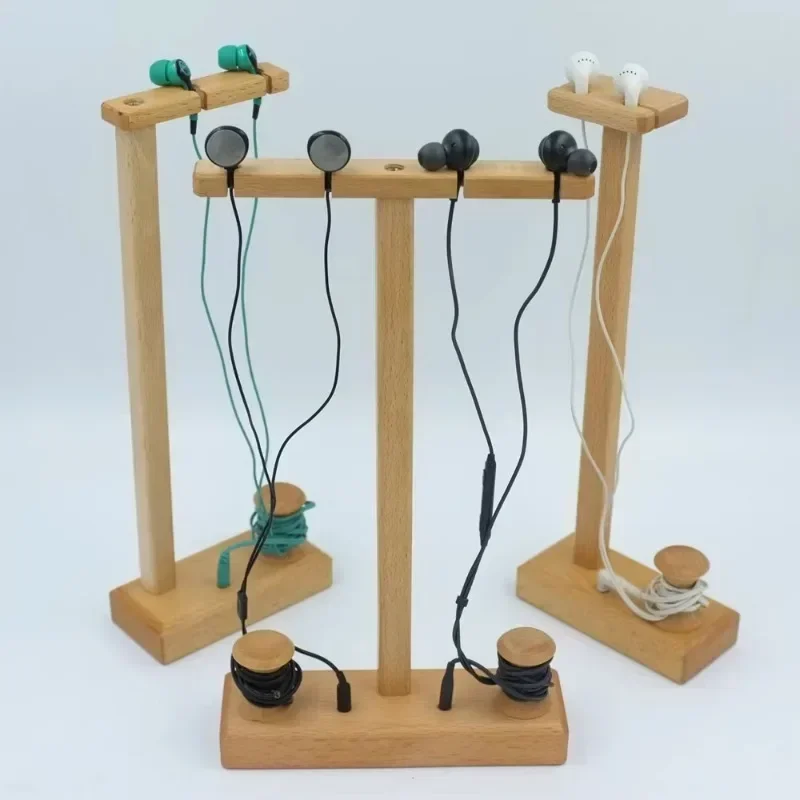 

Проводная подставка для наушников, одинарный держатель для наушников, металлическая подставка для наушников из массива дерева, стеллаж для хранения проводной гарнитуры, подставка в подарок