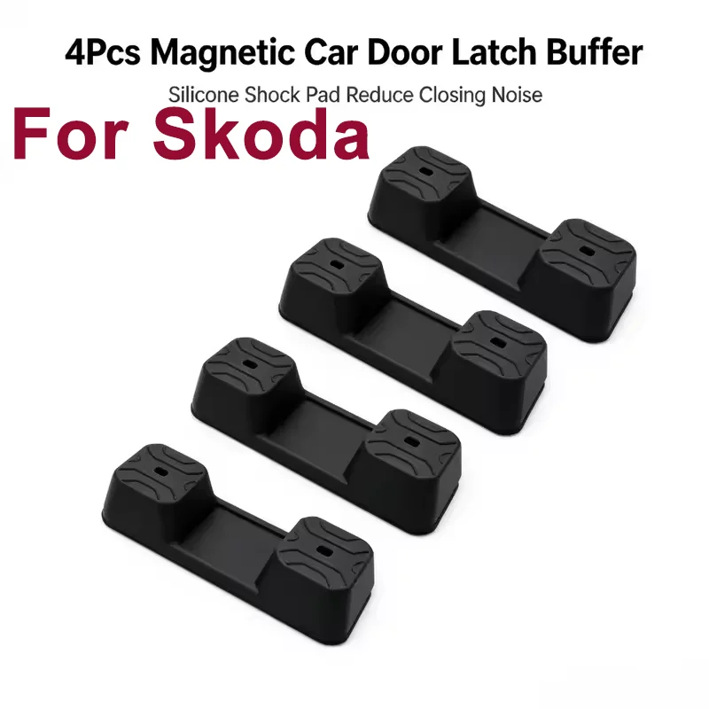 4Pcs Magnetic Silicone Car Door Latch Buffer Shock Pad  For Skoda Octavia Fabia Rapid Superb Kodiaq Scala Karoq Citigo Kamiq