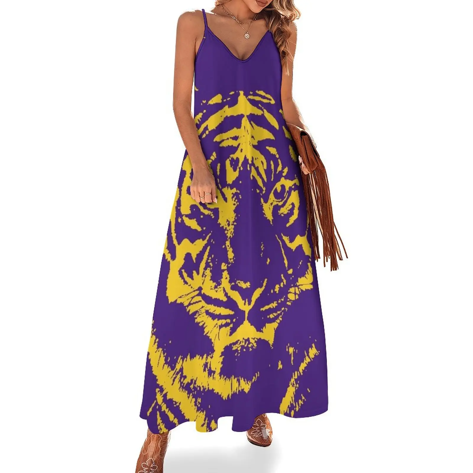 

Royal Tiger Gameday Dress Bayou Bengal Yellow Sleeveless Dress Dresses summer dress woman 2025