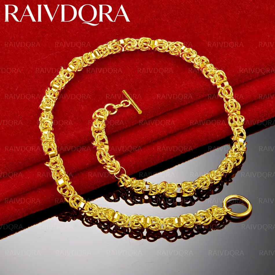 18K Gold Plated 45cm Circle Chain Necklace For Men and Women Fashion Jewelry Exquisite Trend Party Engagement Wedding Gift view 2
