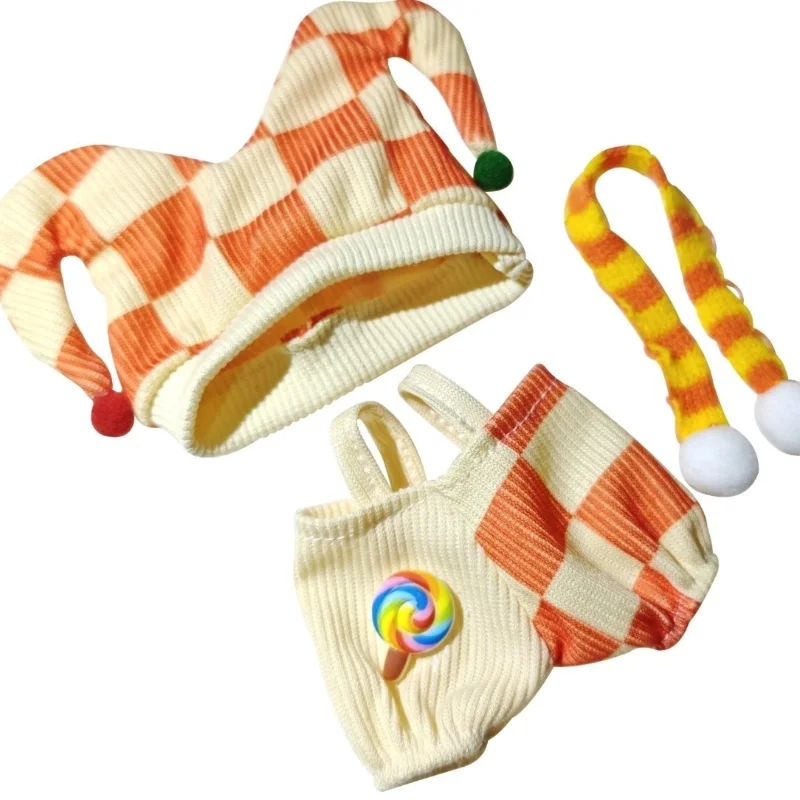 Suitable For 15cm Doll 17cm Labubu First Second And Third Generation Labubu Clown Series Doll Clothes Only Clothes No Dolls