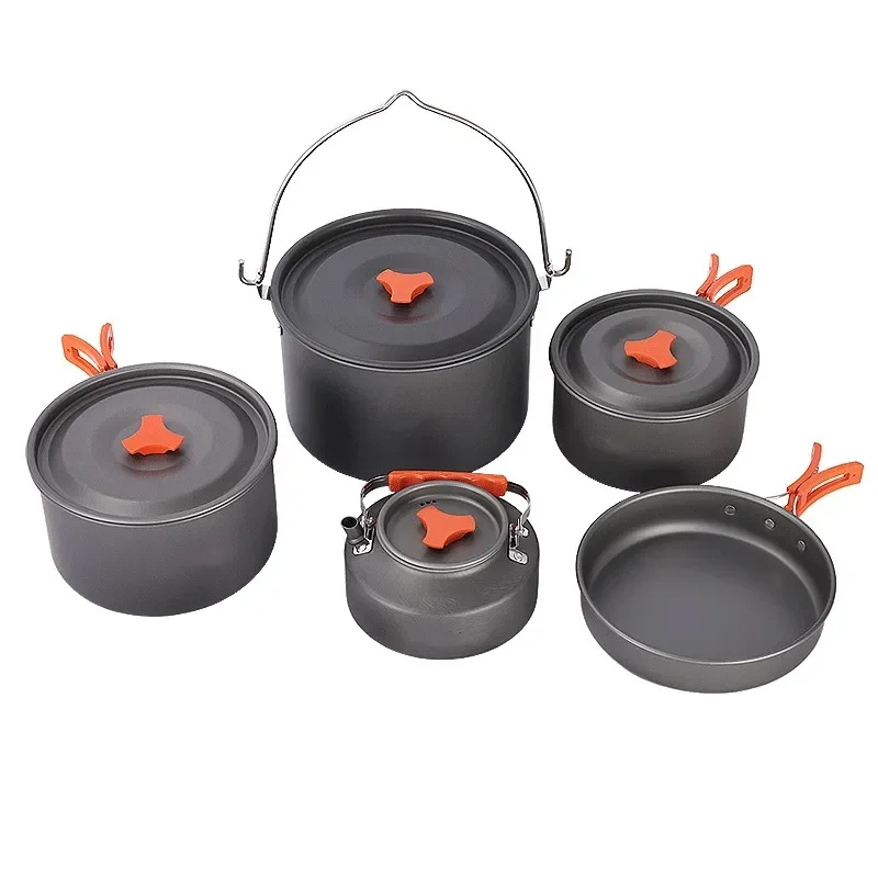 Camping Cutlery Titanium Cookware Set Touring Cauldron Outdoor Cooking Pan Frying Pan Picnic Kitchen Hiking Tour