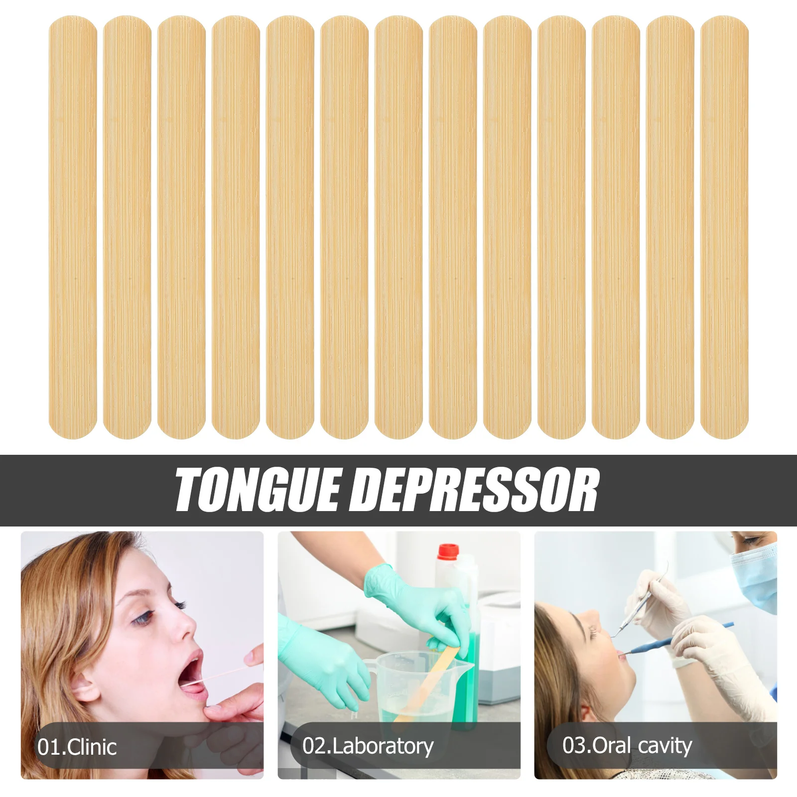 

100Pcs Tongue Depressor Sticks Disposable Diagnostic Bulk Tongue Depressors Craft Sticks