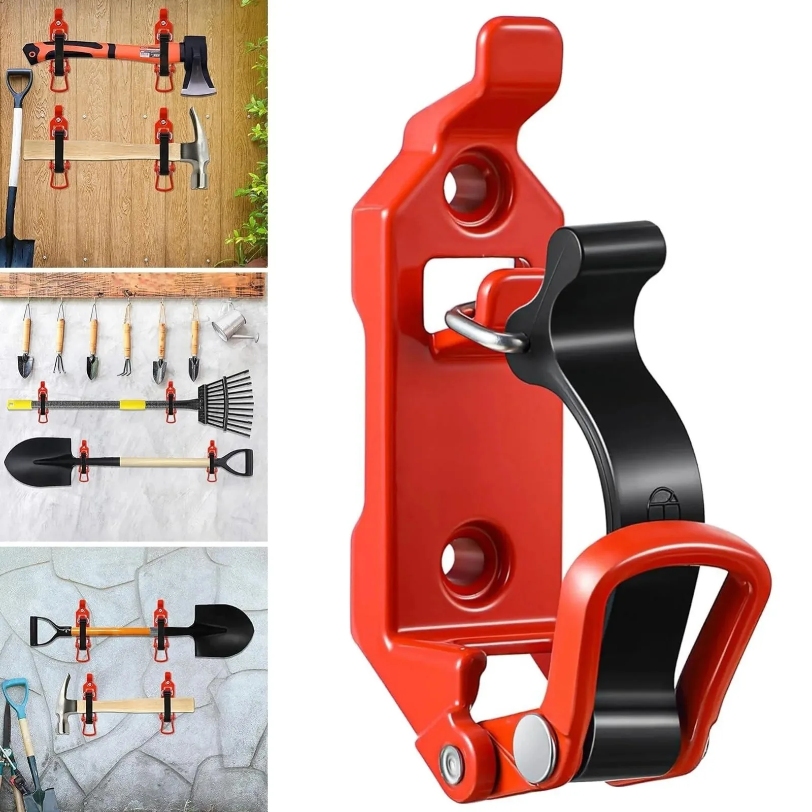 Heavy Duty Shovel Mount for Roof Rack/Truck/Wall, Adjustable Metal Clamp Bracket with Rubber Pads, Secure Holder for Military Eq