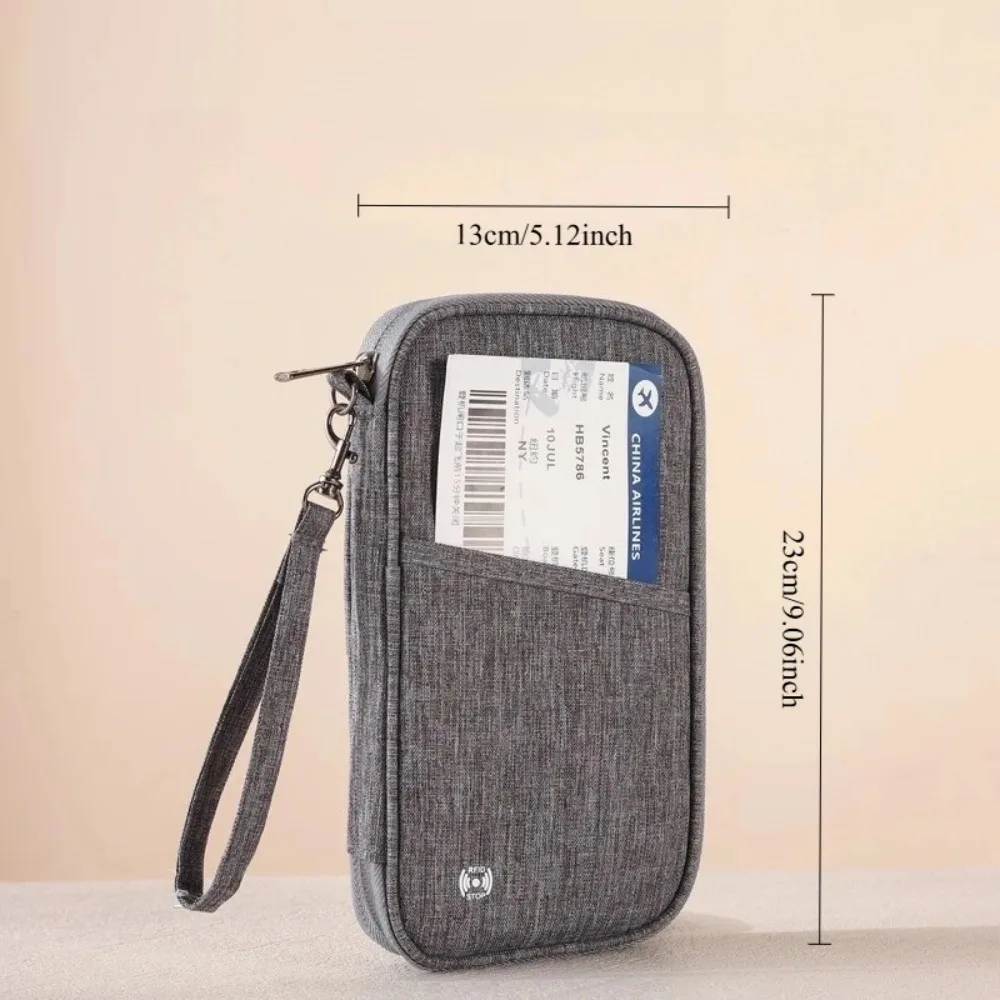 Business Travel Wallet with Zipper Pocket Multi Card Slot Passport Holder