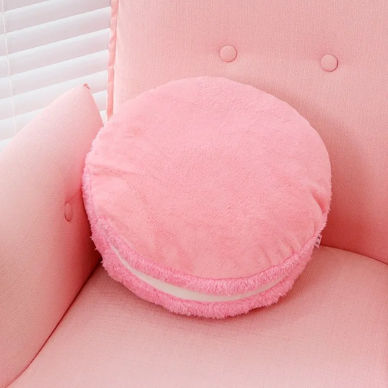 37CM Macaron Throw Pillow Waist Cushion Girl Heart Sofa Filled Toy Waist Pillow Solid Color Household Cushion Throw Pillow