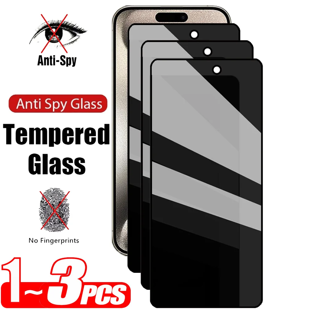 1~3 PCS Anti Spy Tempered Glass For iPhone 15 Pro Max Privacy Screen Protector Apple iPhone 15 14 Plus 13 12 11 Pro Max Antiespia Pelicula de Cristal Templado iPhone15 Pro Front anti-peeping Protective Film