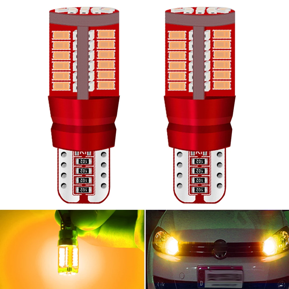 2 stücke T10 W5W Super Helle Auto Innen Lesen Dome Licht Marker Lampe Hohe Qualität 168 194 12 v Auto keil Parkplatz Lampen Orange