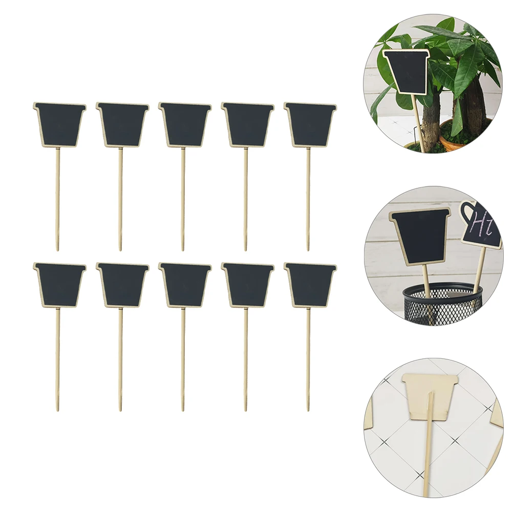 

10 Pcs Plant Signs Reusable Decorative Topper Chalkboard Picks Garden Plant Signs Topper Labels Safe High Quality