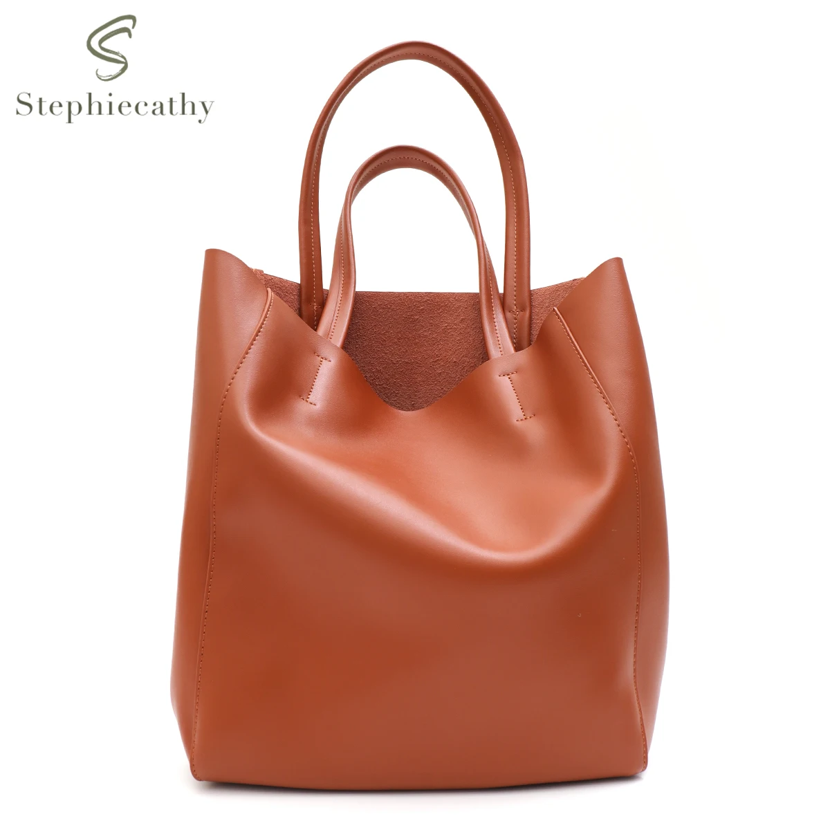 SC Classic Real Leather Laptop Tote for Women Large Capacity Daily Fashion Versatile Shoulder Bag Shopping Commute All Season