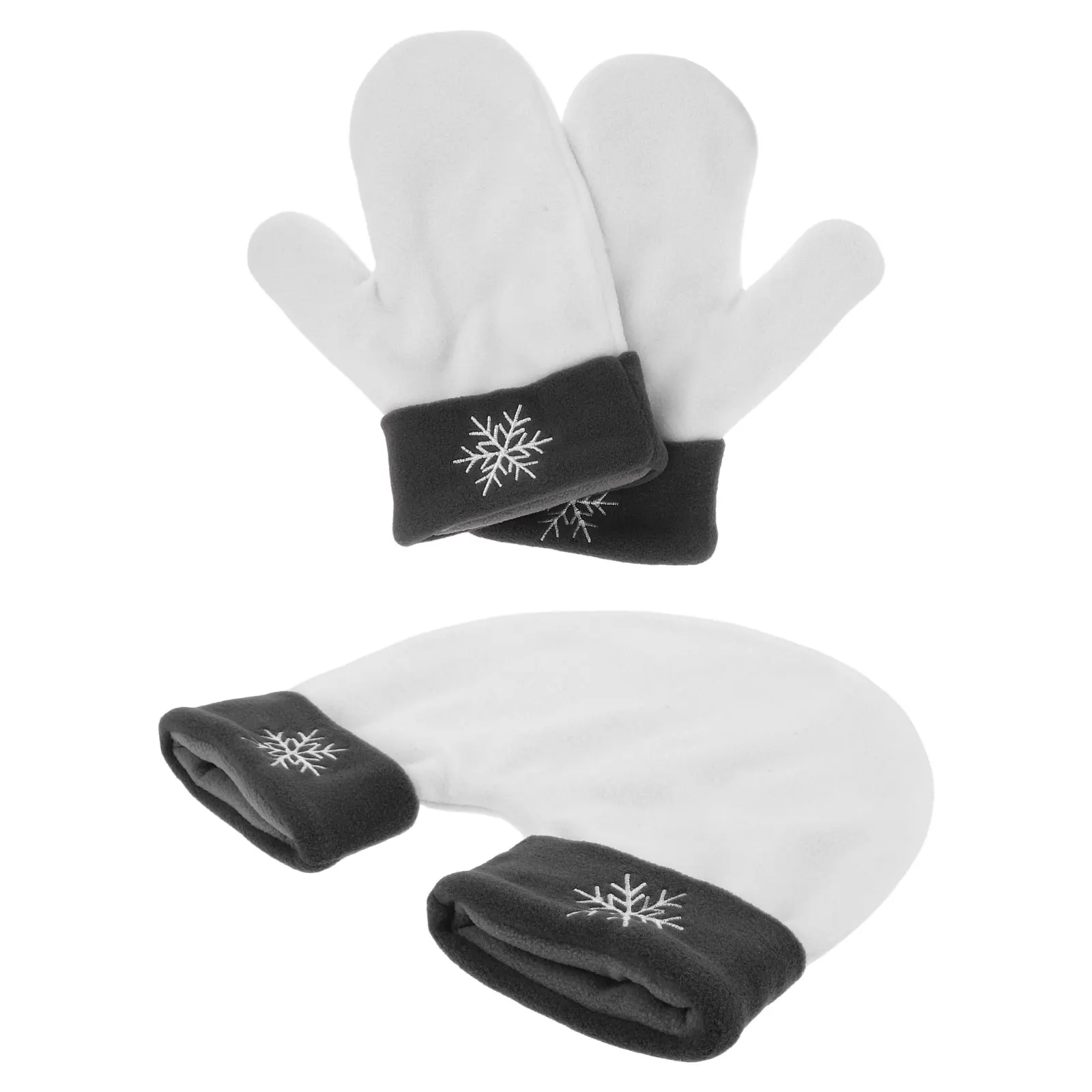 

1Set Romantic Lover Mittens Hand in Hand Winter Mitts Soft Polar Fleece Gloves for Couples Valentines Day Gifts