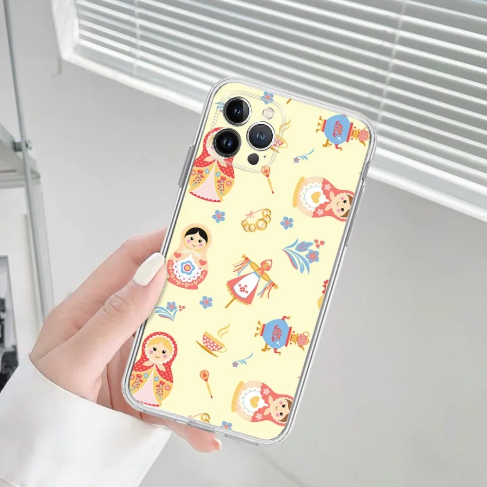 Russian Dolls Matryoshka Phone Case For IPhone 8 7 6 6S Plus X SE 2020 XR XS 14 11 12 13 Mini Pro Max Mobile Case