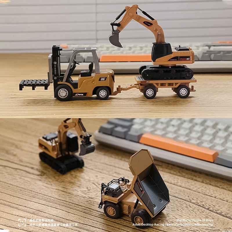 New Ask Nanfeng 1:64 Full Scale Mini Excavator Tipping Bucket Car Remote Control Construction Vehicle Mini Forklift Holiday Gift